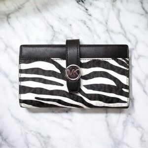 MICHAEL Michael Kors Zebra Stripe Wallet Retail $258